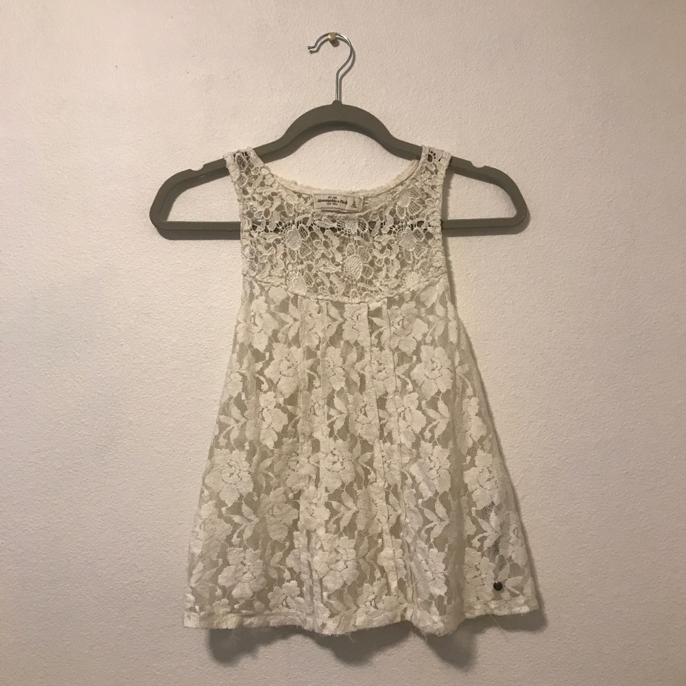 Abercrombie and Fitch White Laced Top - S